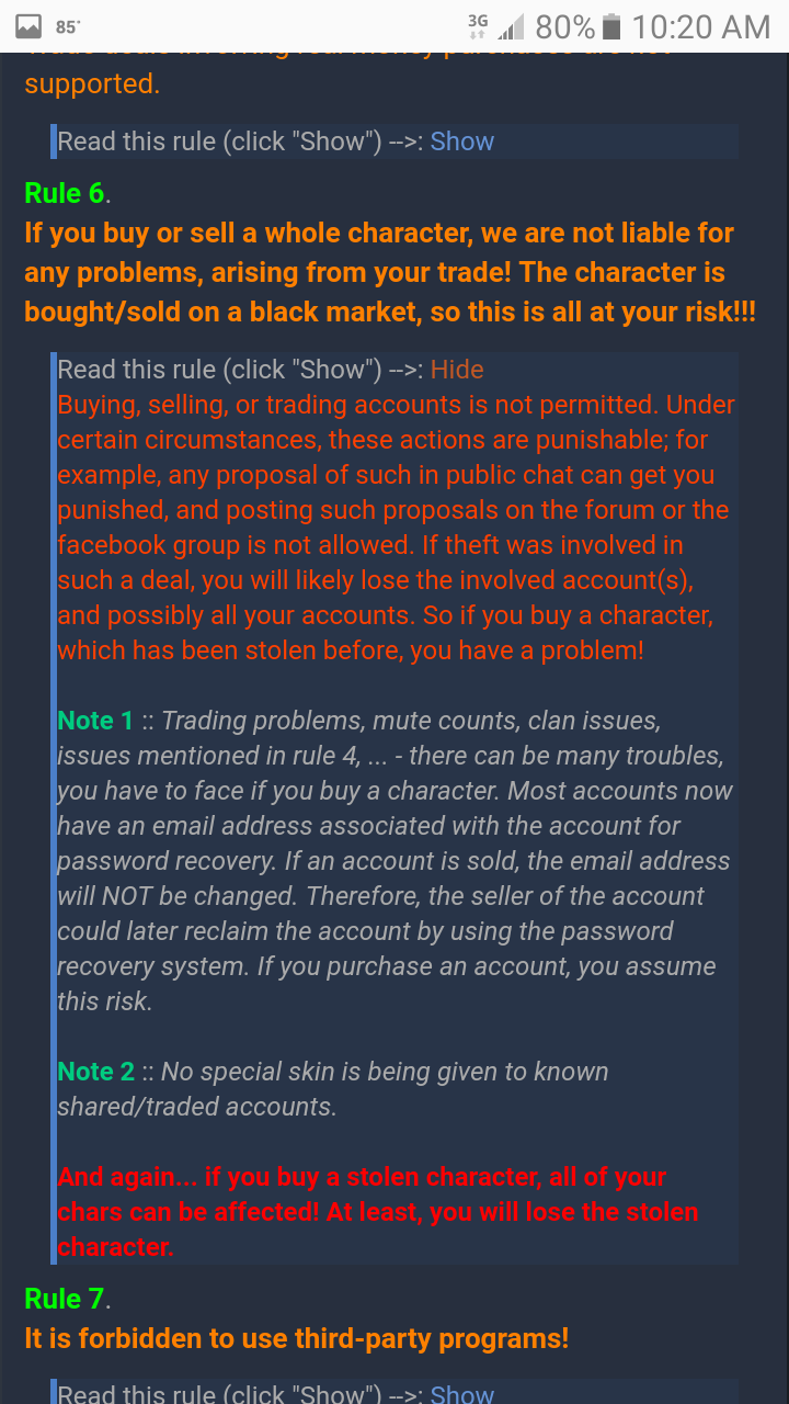 Rule book