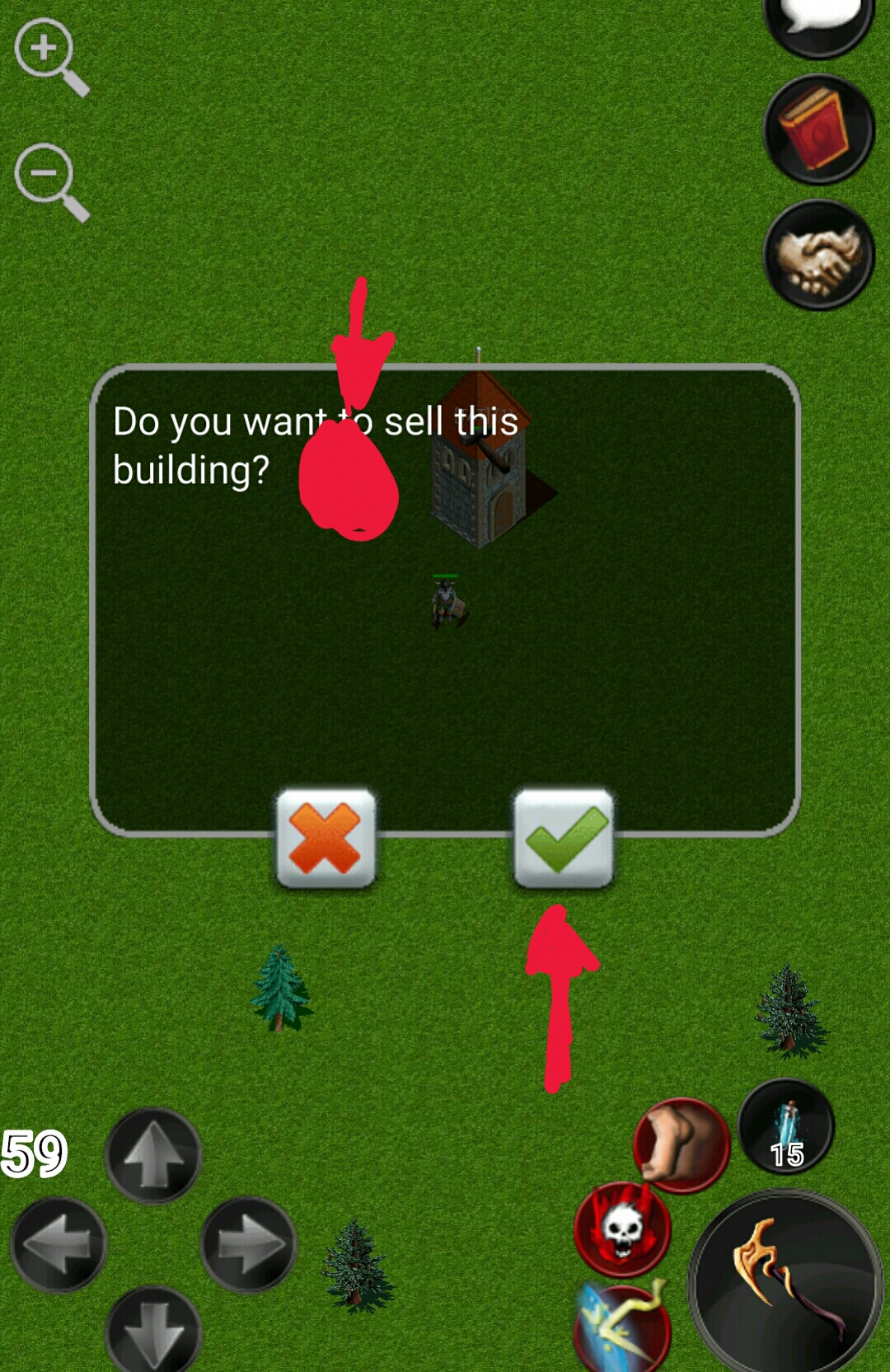 2nd button: confirmation